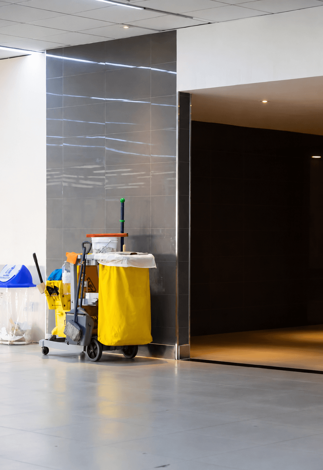 Commercial deep cleaning in progress at a Seattle-area facility